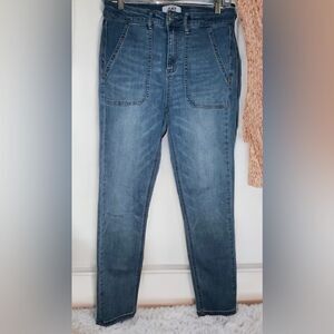 OAT New York Jeans Hi Rise Skinny Ankle patch pocket Size 28 medium wash stretch